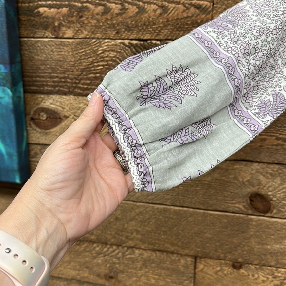 Calypso St. Barth Floral Peasant Blouse XS Boho 100% Cotton - Picture 7 of 8